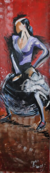 Peinture intitulée "Kakemono Flamenco" par Frederic Janssens (Fredj), Œuvre d'art originale, Acrylique