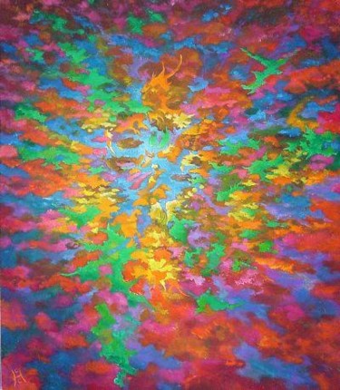 Peinture intitulée "gaia" par Christophe Challier, Œuvre d'art originale, Huile