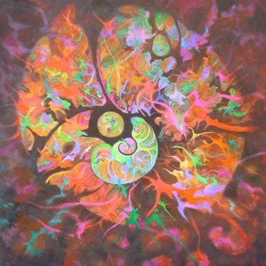 Peinture intitulée "nautile" par Christophe Challier, Œuvre d'art originale, Huile