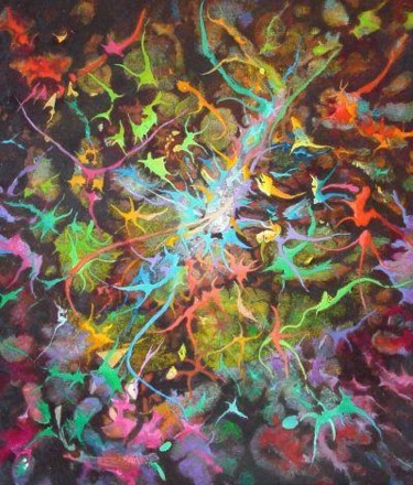 Peinture intitulée "nocturne" par Christophe Challier, Œuvre d'art originale, Huile