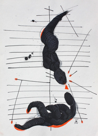 Drawing titled "World I" by Pribi, Original Artwork, Ink