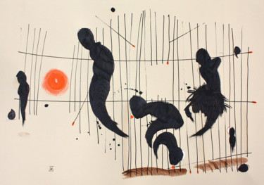 Drawing titled "World VI" by Pribi, Original Artwork, Ink