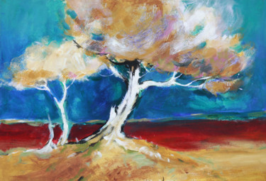 Painting titled "Trees" by Jeevan Rajopadhyay, Original Artwork, Acrylic