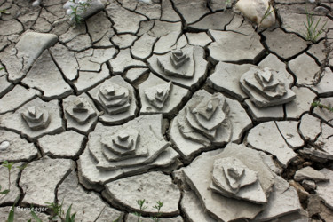 Installatie getiteld "empilements de terre" door Alain Bernegger, Origineel Kunstwerk