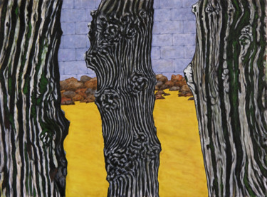 Peinture intitulée "brise-lames à Saint…" par Claude Guillemet, Œuvre d'art originale, Huile Monté sur Châssis en bois