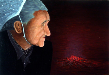Peinture intitulée "Mam'coz.jpg" par Claude Guillemet, Œuvre d'art originale, Huile Monté sur Châssis en bois