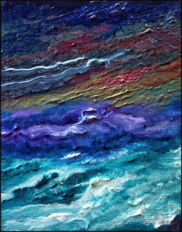 Painting titled "Vaguelettes" by Anne Brigaud, Original Artwork