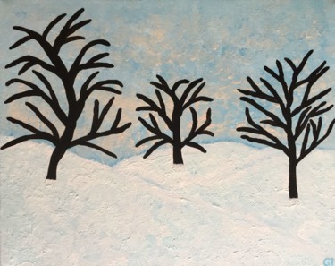 Winter trees Peinture intitulée "Winter trees" par Giart, Œuvre d'art originale, Acrylique