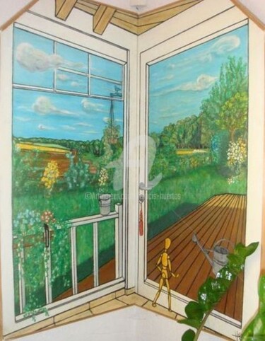 绘画 标题为“Vue de l'entrée en…” 由Huertas, 原创艺术品, 油