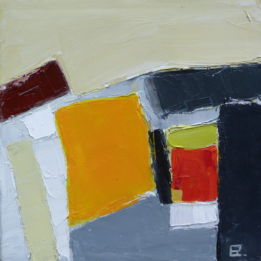 Painting titled "Crème. 30 x 30 cm" by Christophe Rivière, Original Artwork, Oil