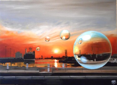 Peinture intitulée "INTRO à  BIG PORT" par Manu Surreabulliste, Œuvre d'art originale, Huile
