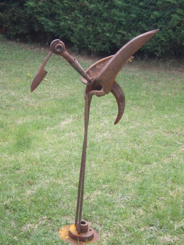 La cigogne d'Alsace . Sculpture intitulée "La cigogne d'Alsace…" par Jean Marc, Œuvre d'art originale