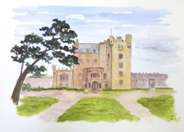 Peinture intitulée "Castle of Mey" par Véronique Crombé, Œuvre d'art originale, Aquarelle