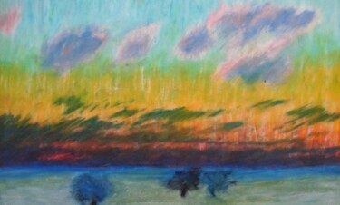 "Dernières lueurs du…" başlıklı Resim Georges Roques tarafından, Orijinal sanat, Pastel