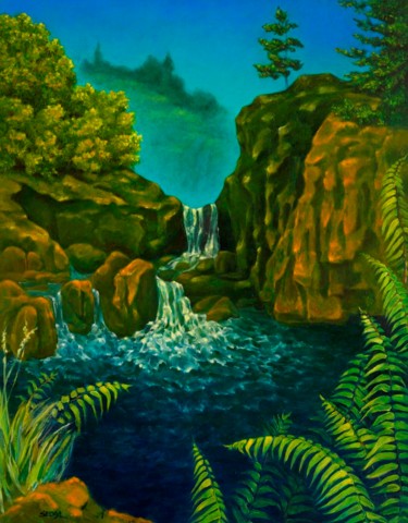 Painting titled "Loire Chasm (Gouffr…" by Art -Lsedra, Original Artwork, Oil