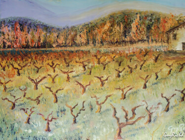 Peinture intitulée "languedoc-l'hiver.j…" par Guyrichd, Œuvre d'art originale, Huile
