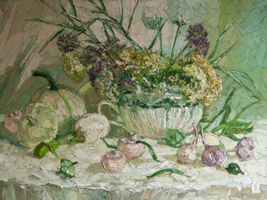 Peinture intitulée "Country House Still…" par Sergey Sovkov, Œuvre d'art originale, Huile