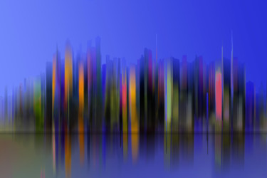 NEW YORK 25 - Série "Variations autour de New York" 数字艺术 标题为“NEW YORK 25 - Série…” 由Gérard Esquerre, 原创艺术品, 数字油画 安装在木质担架架上