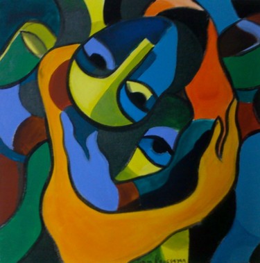 Peinture intitulée ""Mon soleil"" par Sam Keusseyan, Œuvre d'art originale, Acrylique