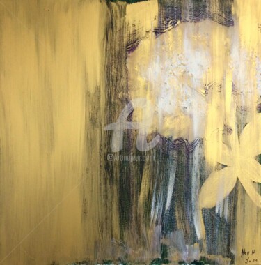Painting titled "White Blossom" by Alexandra Heumber Perry, Original Artwork, Acrylic
