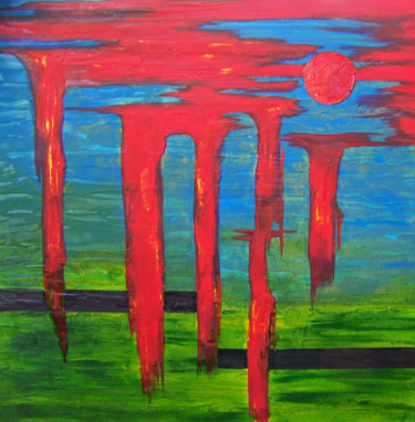 Painting titled "“Sky’s Cryin’”" by Jo Moore, Original Artwork, Oil