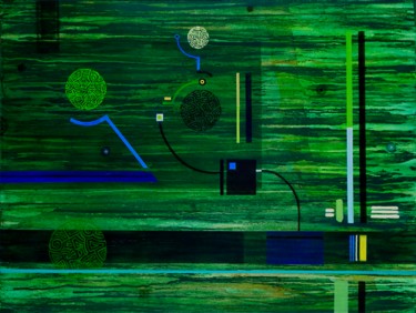 Peinture intitulée "mecanisme-simple" par Pascal Buffard, Œuvre d'art originale, Huile