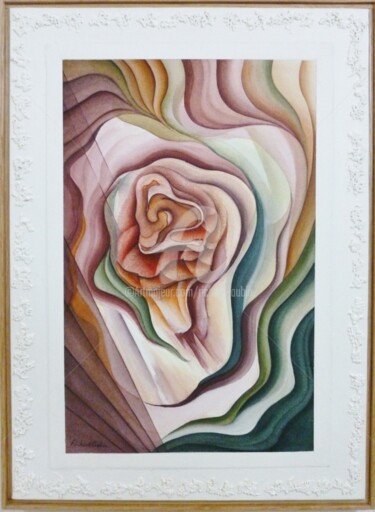 Peinture intitulée "Fleur tendre" par Richard Aubin, Œuvre d'art originale, Aquarelle