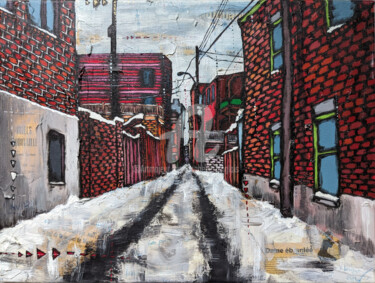 Plateau Mont-Royal Peinture intitulée "Plateau Mont-Royal" par Isabelle Langlais, Œuvre d'art originale, Acrylique