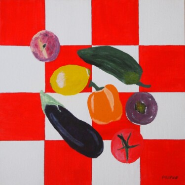 绘画 标题为“nature morte” 由Gerard Pompee, 原创艺术品, 丙烯 安装在木质担架架上