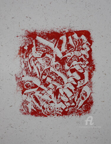 印花与版画 标题为“Mono in Red” 由Tina Lane, 原创艺术品, 蒙纳
