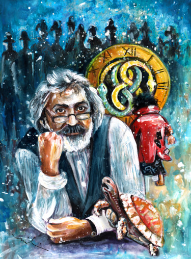 绘画 标题为“Michael Ende” 由Miki De Goodaboom, 原创艺术品, 水粉