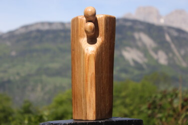Sculpture intitulée "Couple impliable" par Max Bernard, Œuvre d'art originale, Bois