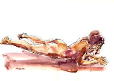 Peinture intitulée "A4 2015 sept 12" par Christian Rolland, Œuvre d'art originale, Gouache