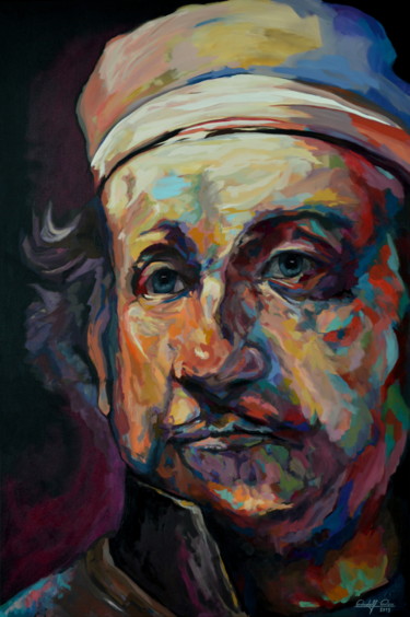 Rembrandt H. van Rijn Schilderij getiteld "Rembrandt H. van Ri…" door Rudolf Rox, Origineel Kunstwerk, Acryl