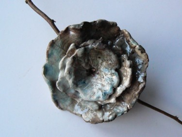Sculpture intitulée "fleur raku.jpg" par Venner Fanch, Œuvre d'art originale, Céramique