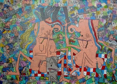 Peinture intitulée "Le déjeûner sur l'h…" par Robert Gaillot, Œuvre d'art originale