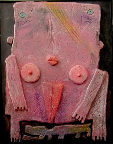 Peinture intitulée "The big foufoune" par Robert Gaillot, Œuvre d'art originale