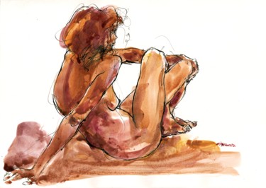 Peinture intitulée "A4 2015 sept 15" par Christian Rolland, Œuvre d'art originale, Gouache