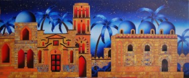 Printmaking titled "Martorana nel Blu" by Kino Mistral, Original Artwork, Lithography