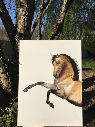 Cheval Pure race espagnol 绘画 标题为“Cheval Pure race es…” 由Annabel Labatie, 原创艺术品, 丙烯 安装在木板上