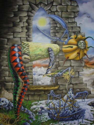 Zeichnungen mit dem Titel "Amalgam-Die Nacht t…" von August Di Lena, Original-Kunstwerk, Pastell