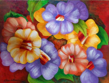 Peinture intitulée "Les copines" par Nicole Ethier-Vallières, Œuvre d'art originale, Acrylique