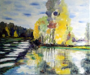 Painting titled "douce-volga-hst-40x…" by Eliette Gaurin, Original Artwork, Oil