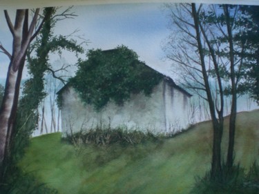 grange foraine Peinture intitulée "grange foraine" par Mickael Thébault, Œuvre d'art originale