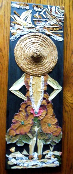 Painting titled "Marqueterie de pail…" by Nikolina Bellanger, Original Artwork