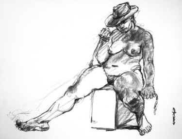 fusain juillet 2015 5 Dessin intitulée "fusain juillet 2015…" par Christian Rolland, Œuvre d'art originale, Fusain