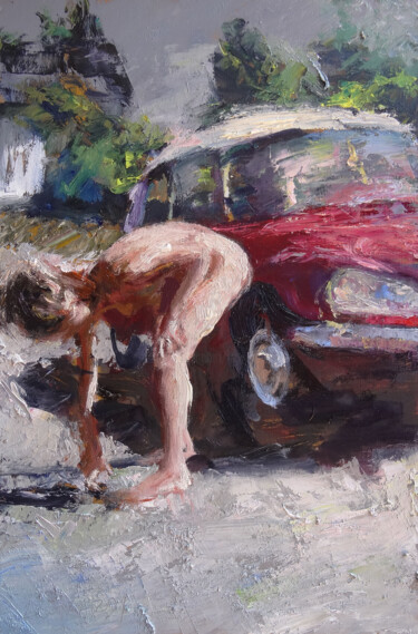 Peinture intitulée "DS et déesse" par Manuel Leonardi, Œuvre d'art originale