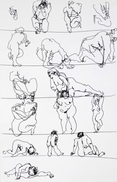 印花与版画 标题为“"Gordas en renglone…” 由Carolina Tangassi, 原创艺术品, 丝网印刷
