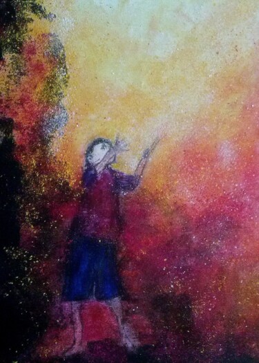 Peinture intitulée "poussière d'étoile" par Francisco Mendes, Œuvre d'art originale, Pastel