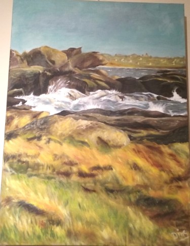 Peinture intitulée "Bretagne nord - Res…" par Nadine Bichon, Œuvre d'art originale, Huile
